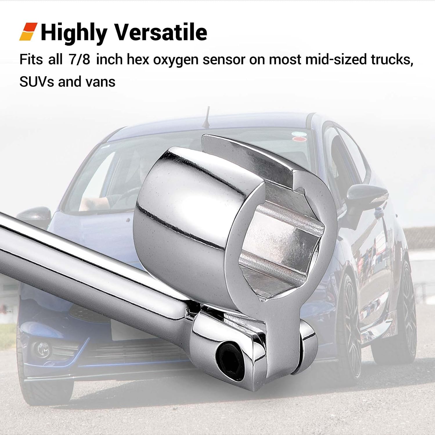 EWK 22mm 7/8 Inch O2 Oxygen Sensor Flex Head Wrench Removal Tool