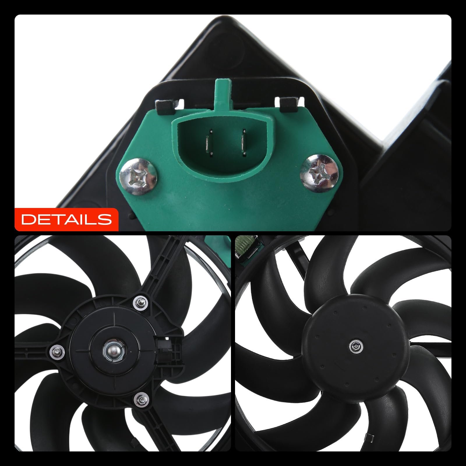 Frankberg Ventilador del radiador Rueda del ventilador Radiador de agua Compatible con 2 DY 1.4 Fiesta V JD JH 1.4 16V Fiesta V JD JH 1.25 16V Fusion JU 1.4 2 DY 1.2 Replace# 2S6H8C607DA,2S6H8C