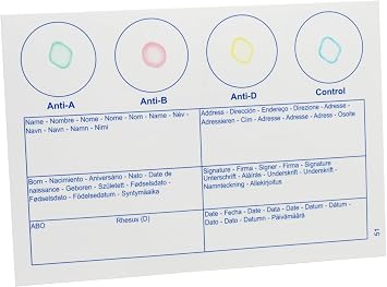 Eldoncard INC Blood Type Test (Complete KIT) - Find Out if You are A, B, O, AB & RH- Results in Minutes - Air Sealed Envelope, Safety Lancet, Micropipette, Cleansing Swab - 1 Pack