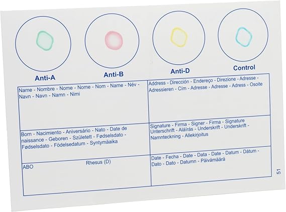 Eldoncard INC Blood Type Test (Complete KIT) - Find Out if You are A, B, O, AB & RH- Results in Minutes - Air Sealed Envelope, Safety Lancet, Micropipette, Cleansing Swab - 1 Pack