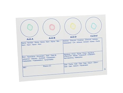 Eldoncard Blood Typing Kit, 2 Test Pack, Know Your Blood Type, Accurate Instant Home Testing, Determine A, O, B, Rhs-D Negative & Positive Groups