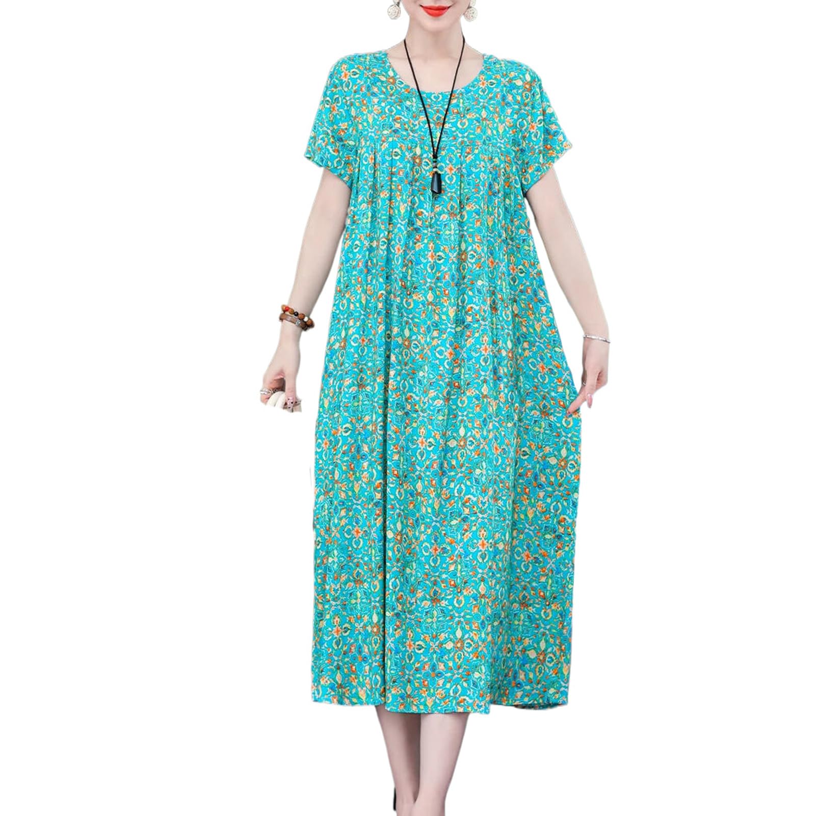 Robe d'été longue fluide taille haute qui affine la silhouette