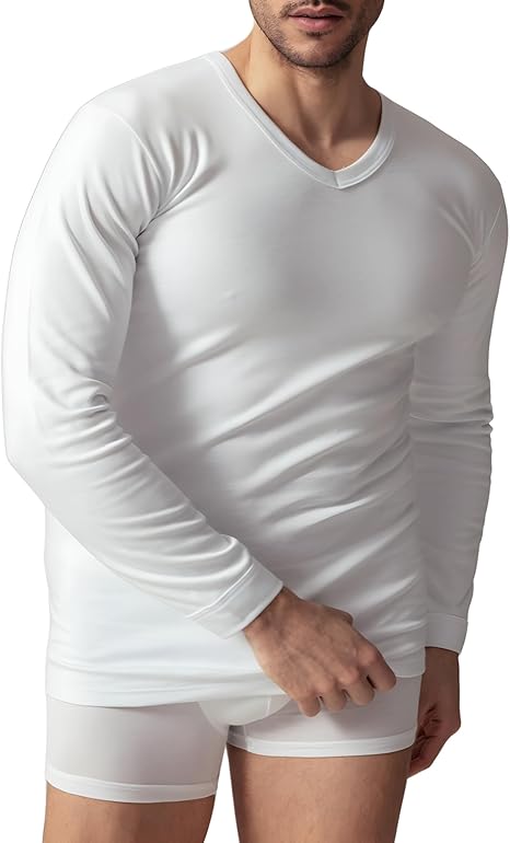 Liabel Maglia Intima Uomo Lana Cotone Scollo V Art. 5110-53, Conf. 2 Pz, Bianco XL