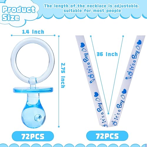 Miniatura 3 de 72 bonitos collares de chupete para niños y niñas, juego de collar acrílico para chupete para regalos de baby shower, fiesta de revelación de