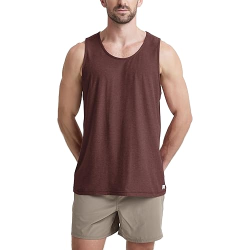 ODODOS Men's Performance Tank - Stratum Tech Tee, Ultra Soft Moisture Wicking UPF 50+ Sleeveless Shirts -The Ascent Series