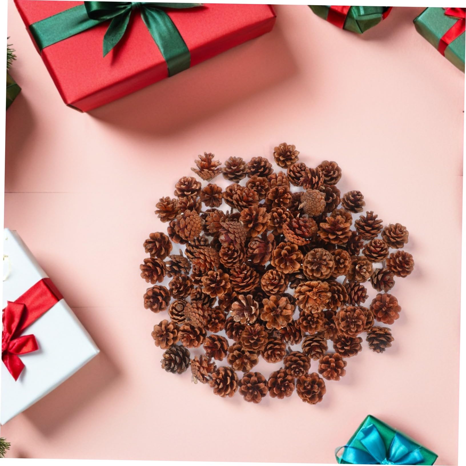 Piñas Naturales Pequeñas 3-4 Cm para Manualidades Navideñas y Decorar Jarrones, 130 Unidades, Piñas Otoñales De Pino para Acción De Gracias y Decoración De Temporada