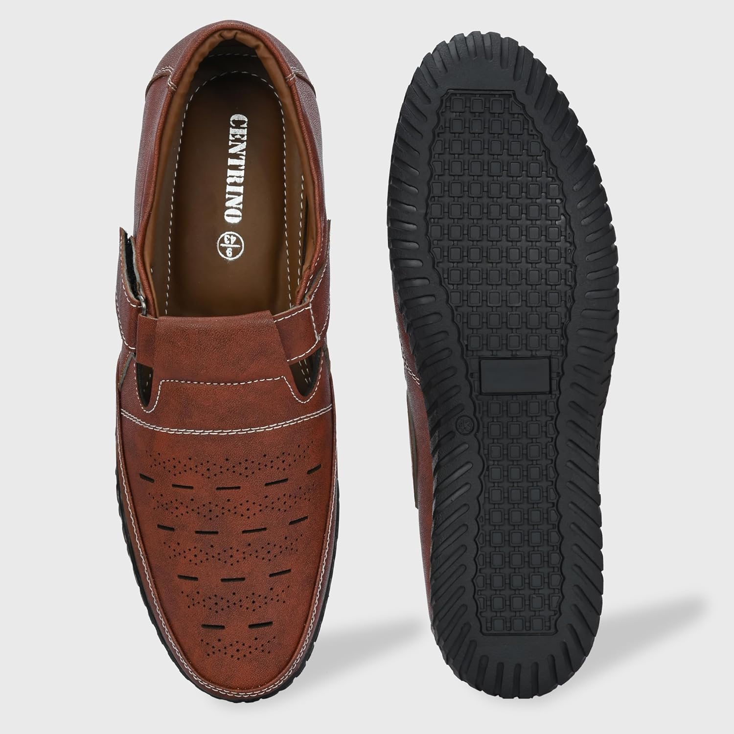 Centrino Men’s Sandals for Man | Stylish Fisherman Sandals with Cushioned Insole, Hook & Loop Strap, Comfortable Walking & Travel Sandal (2340) - Image 4