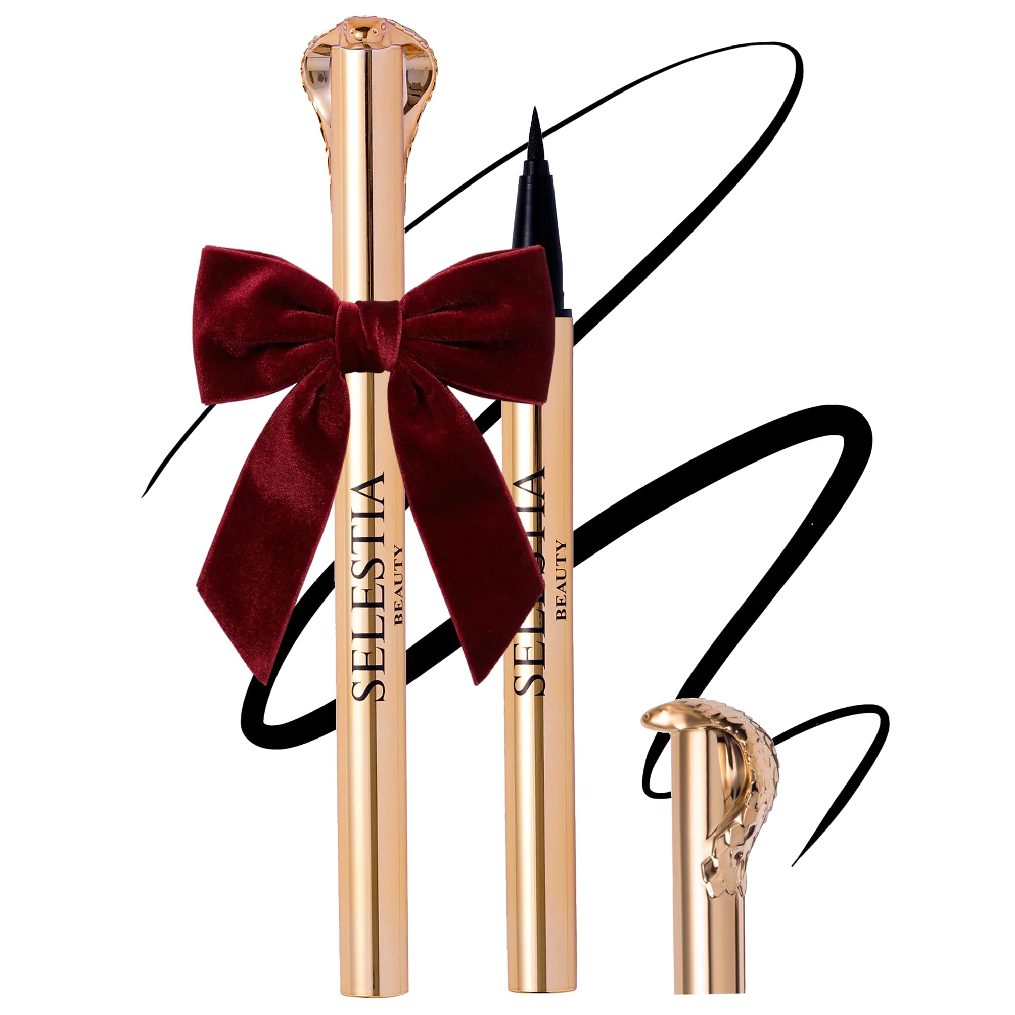 Black Liquid Eyeliner Pencil Queen Cobra – Long-Lasting – Quick-Drying, No Flaking – Thin Applicator & Intense Color – 0.016 fl.oz