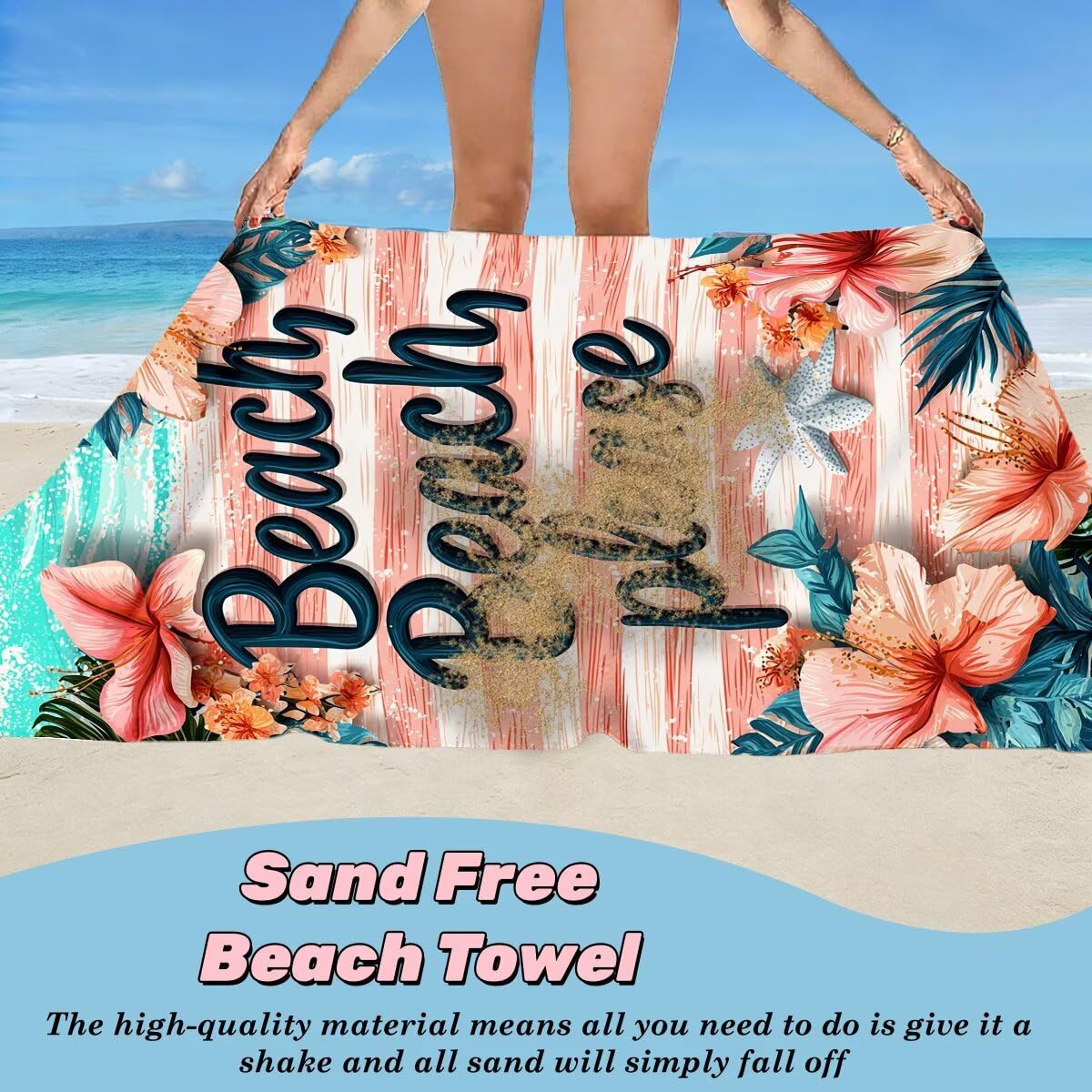 Toalla Playa 80x160 cm, Toalla Gimnasio Microfibra Secado Rapido, Juego de 2 Antiarena Toallas de Playa, Ligera Compacta Toallas Microfibra Grande para Viaje, Regalo Hombre Regalo Mujer (Carta) -4485