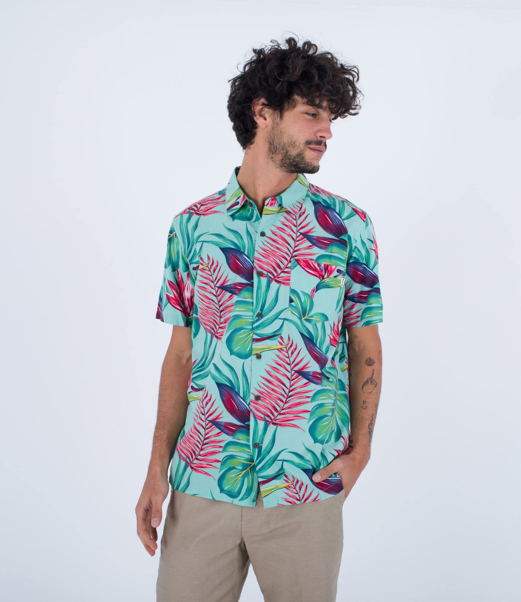 Hurley Men's Rincon S/S Shirt, Tropical Mist, L