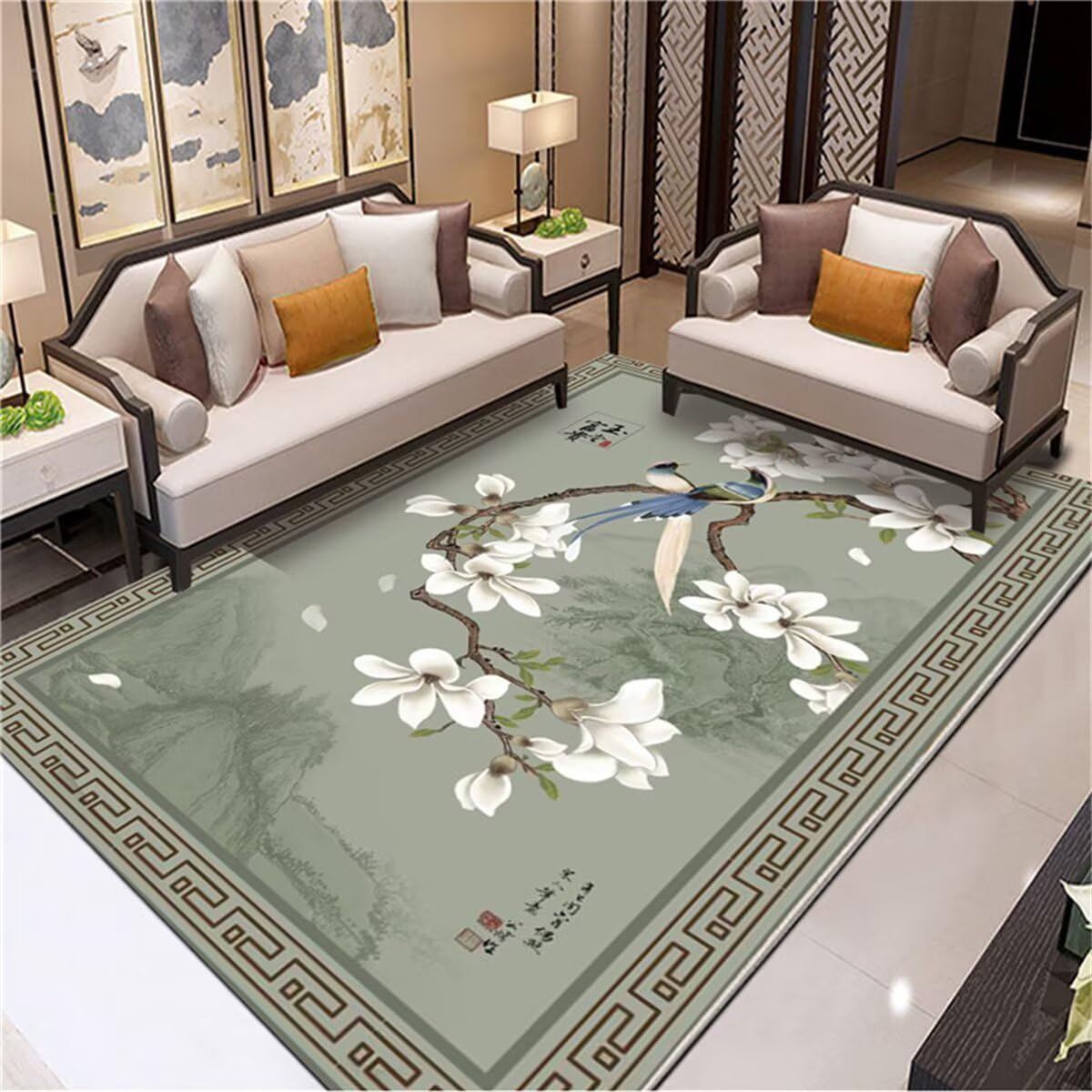 Alfombras para dormitorio 60x90cm verde estilo oriental pasillo
