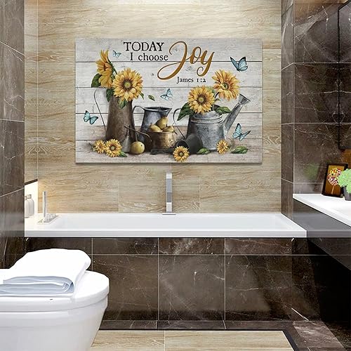 Miniatura 6 de Arte de pared de flores de granja, cuadros de girasol campestre, decoración de pared rústica y floral, lienzo impreso, pintura moderna para el