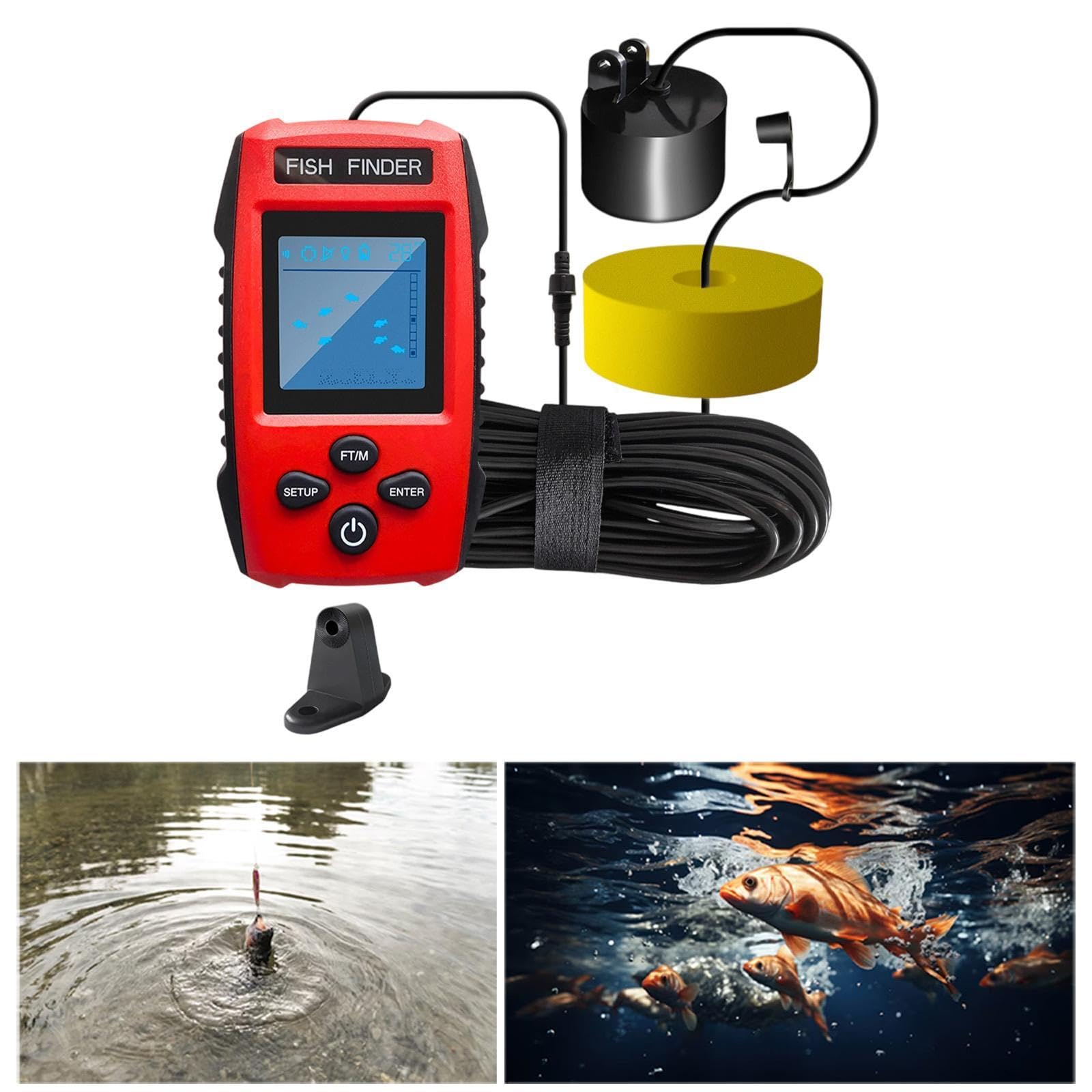 Ecoscandaglio Portatile con Display a Batteria per Barche da Pesca sul Ghiaccio Fluviale