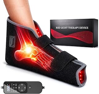 Red Light Therapy for Foot & Ankle, 660nm & 850nm Infrared LED Foot Wrap for Heel & Arch Relief, Adjustable Intensity & Timer, Fits Up to Size 12