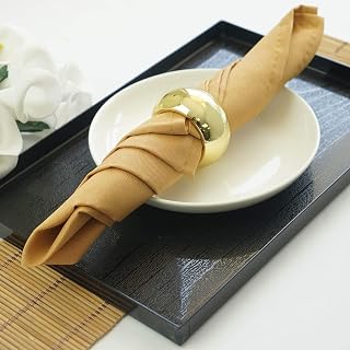 Tableclothsfactory 17"x17" Gold Wholesale Polyester Linen Napkins for Wedding Birthday Party Tableware - 5 PCS