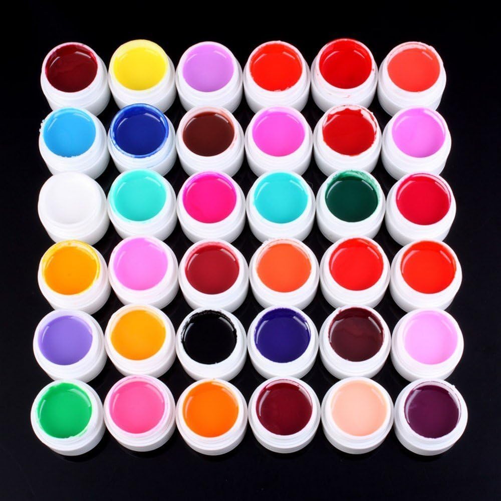 PRO 36 pcs Pure Solid Colours Nail Art UV Gel Nail Tips DIY Decorations by UV-Nail art
