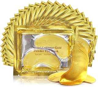 25 Pairs Under Eye Gel Pads, 24k Gold Under Eye Mask Patches for Puffiness and Bags, Reducing Dark Circles,Wrinkles, Gold,Under Eyes Moisturizes and Anti Aging