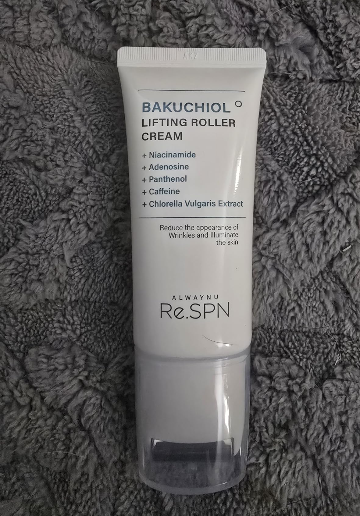 AlwayNu Re.SPN Re.SPN Bakuchiol Lifting Roller Cream – For Wrinkles, Lifting & Pore Tightening on Face & Neck with Gua Sha Applicator, Vegan, Natural Retinol, Niacinamide, K-Beauty (1.69 fl oz)