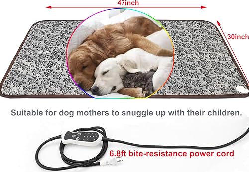 Miniatura 2 de Almohadilla térmica para mascotas para perros grandes y gatos, almohadilla térmica para cama de perro, almohadilla térmica eléctrica para perros con