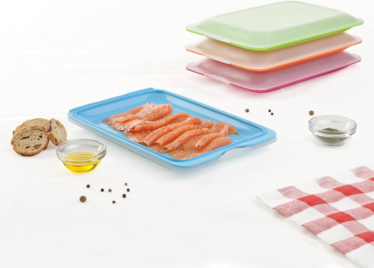 TATAY 1180001 - Cold Cuts Container FRESH System, One Unit Included in Random Modern Colours, Measures 17 x 3.2 x 25.2 cm