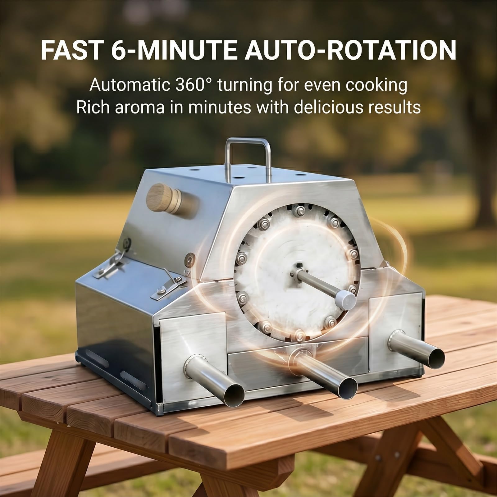 Grill Rotatif Entièrement Automatique, Kit Rôtissoire Rotative Automatique