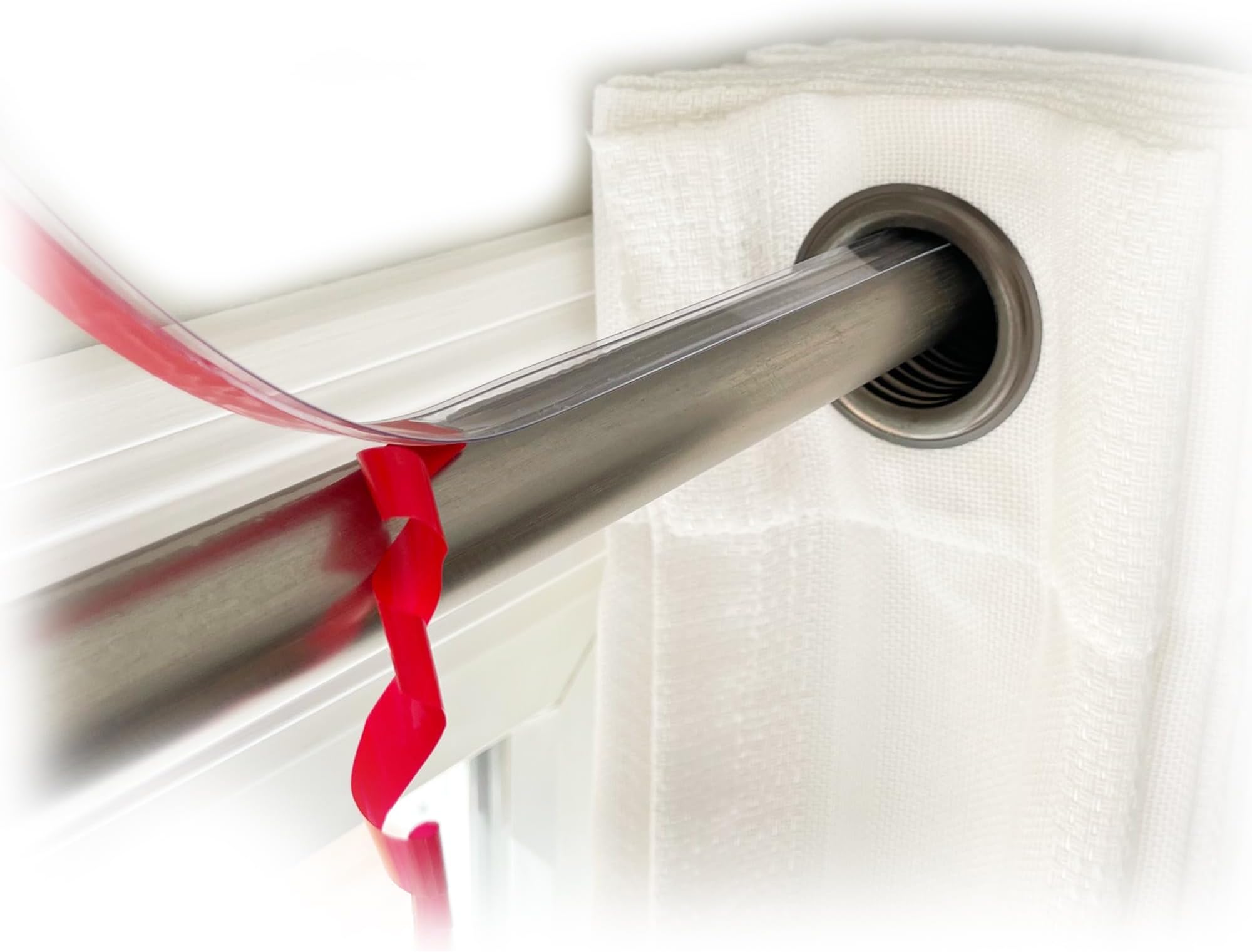 26 ft Clear Drapery Ring Slider Effortlessly Prevents Shower and Curtain Rings from Snagging, Ensuring a Smooth, Silent Slide. Curtain Rod Slider- Curtain Ring Slide (26 feet)