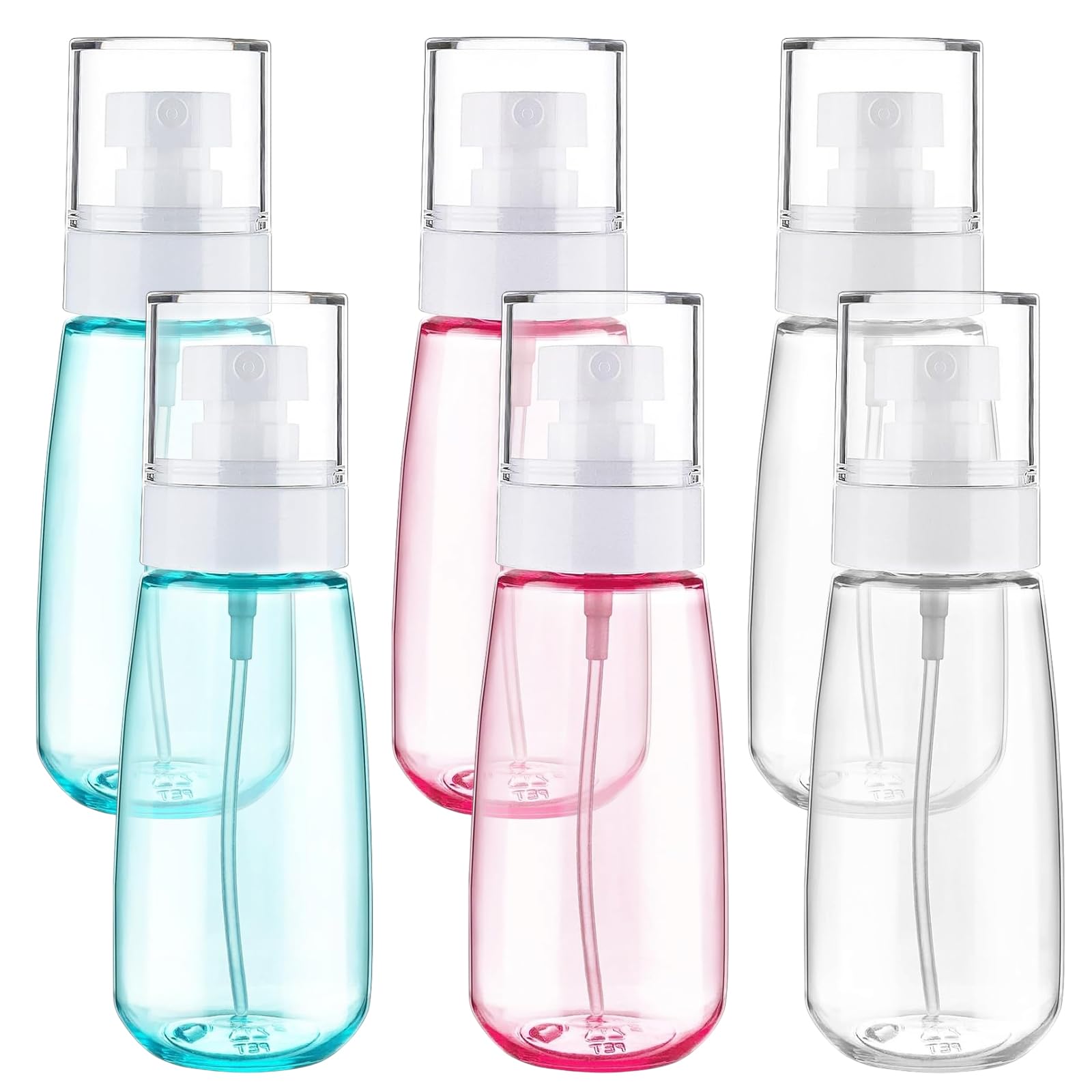 Hocklliy 6 Pcs Mini Spray Bottle 60ml,Fine Mist Travel Spray Bottle, Refillable & Leak Proof for Traveling Make-Up Skincare Cleaning Perfume