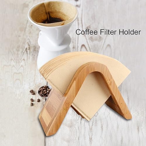 Miniatura 4 de ViaGasaFamido Soporte para filtro de café de madera, delicado dispensador de papel de filtrado de café, estante de almacenamiento para sostener 100