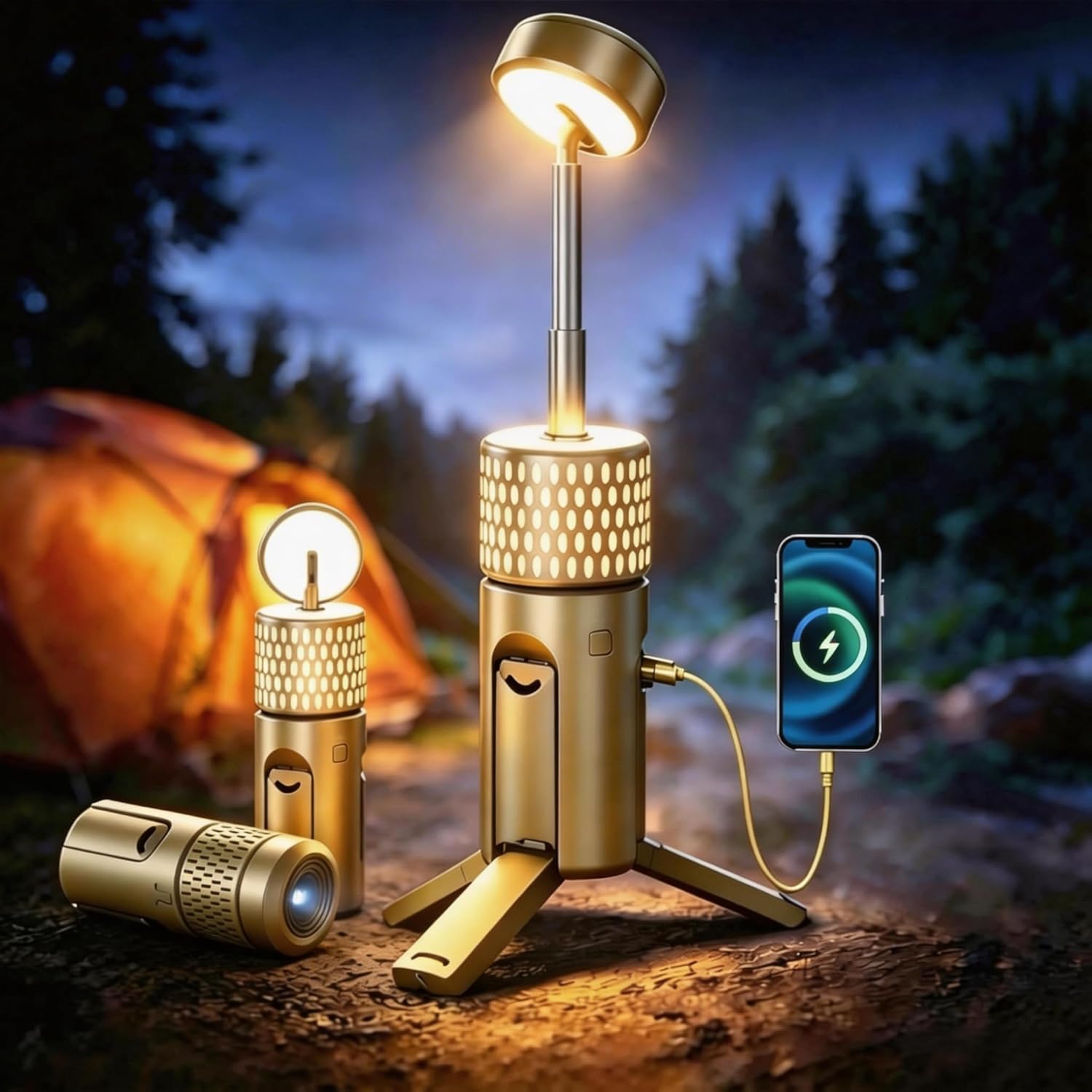 Camping Light Telescopic, Collapsible Tripod Camping Lantern