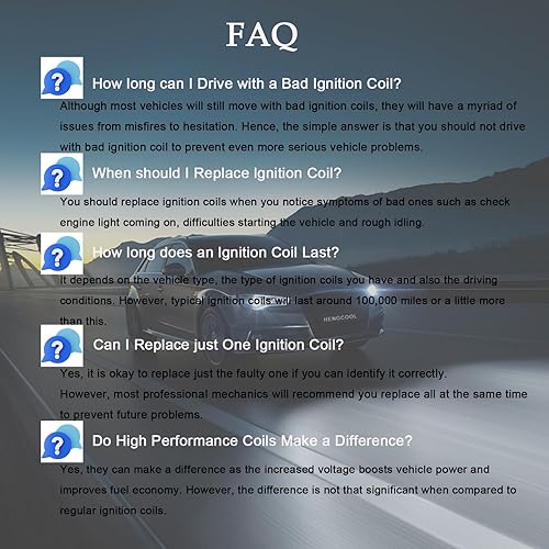 Miniatura 6 de HENGCOOL Bobinas de encendido  Paquete de 4 unidades UF652 compatibles con Hyundai & Kia 1.6L 2012-2019  para Accent, Veloster, Rio & Soul