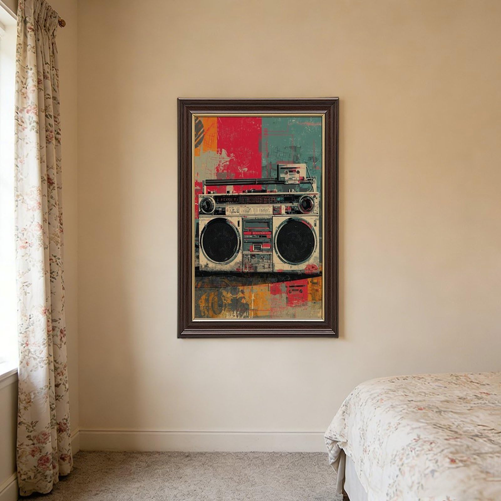 AYINUER Poster su tela retrò Boombox per la decorazione della casa regalo