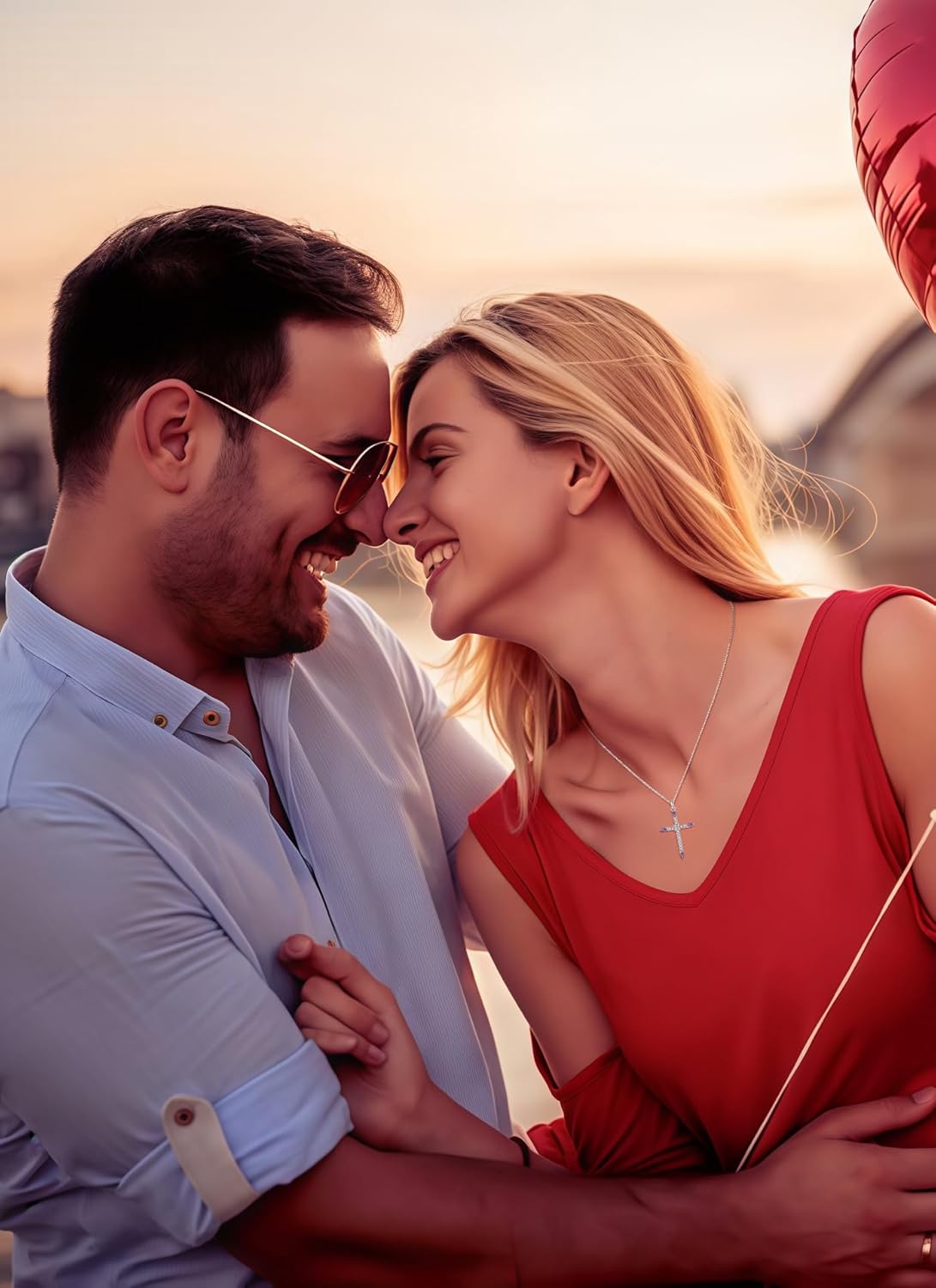 JO WISDOM Cross Necklaces for Women 925 Sterling Silver Cubic Zirconia Birthstone Cross Pendant Necklace Jewelry - Image 3