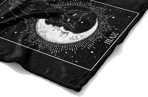 Miniatura 2 de YongColer Manta gótica de tarot con diseño de gato y luna - 50x60 pulgadas