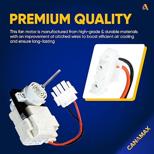 Miniatura 3 de Canamax 242077702 242077705 Motor del ventilador del evaporador del refrigerador - Compatible con Frigidaire & Kenmore - Reemplaza FDQC18EL4F
