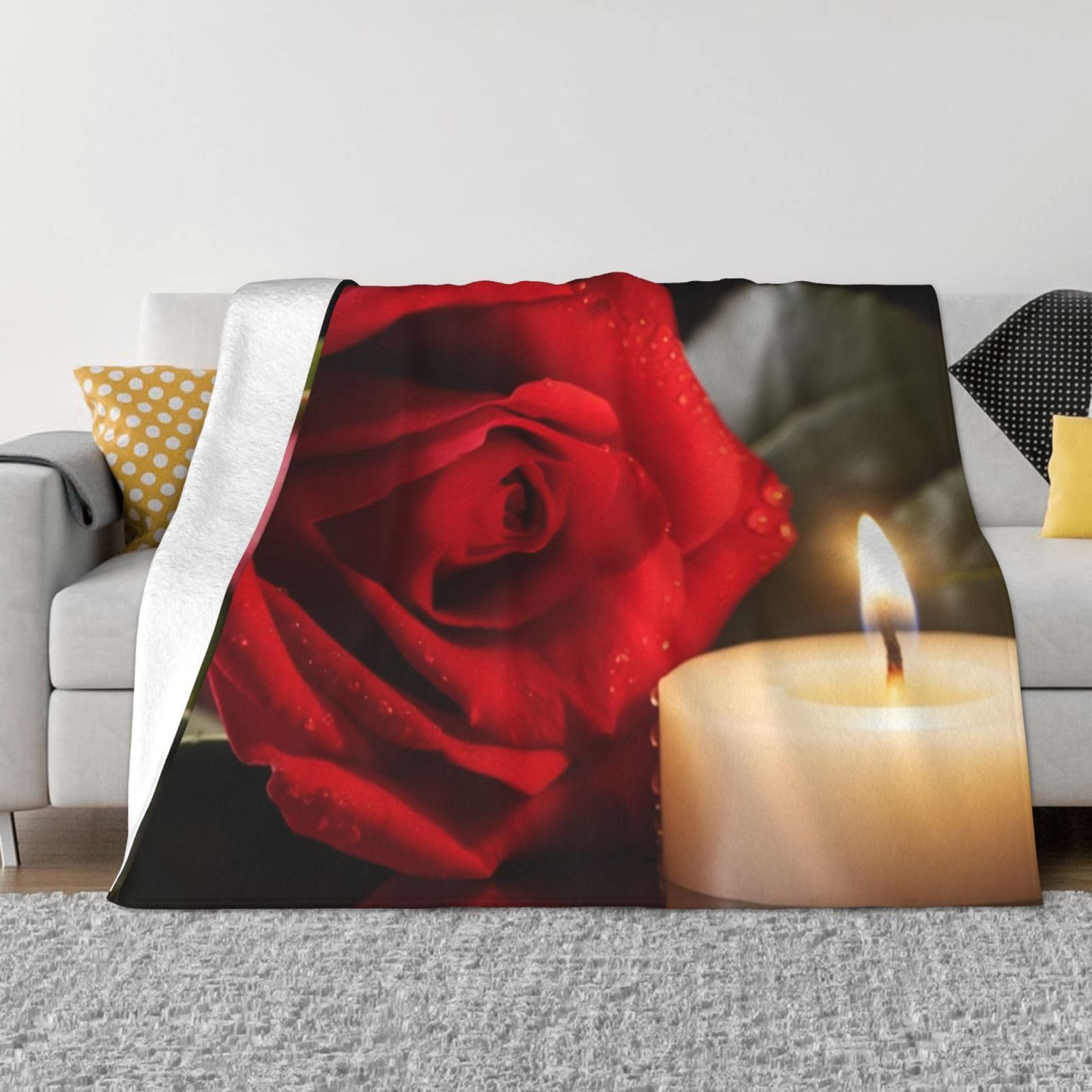Couverture polaire douce Candlev en flanelle légère anti-froid pour canapé