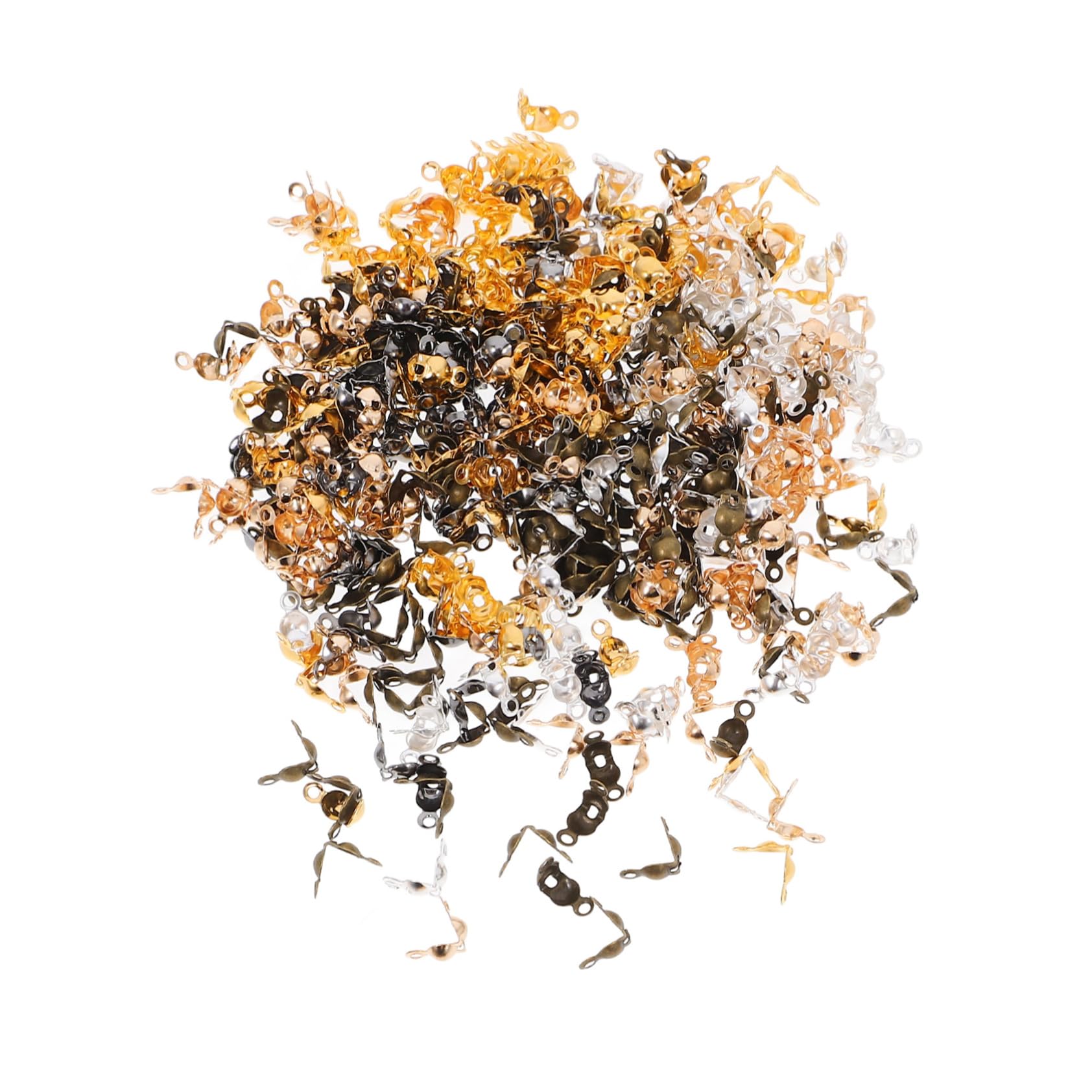 SEWACC 500pcs Bead Caps for Bracelets Cord Ends for Jewelry Making Jewelry Making Supplies Bail Bead Caps Ends