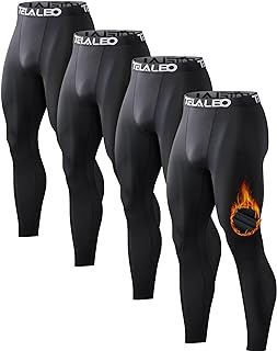 5 or 4 Pack Men's Thermal Compression Pants Fleece Lined Sports Tights A...