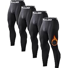 5 or 4 Pack Men's Thermal Compression Pants Fleece Lined Sports Tights Athletic Leggings Cold Weather Baselayer Winter Gear