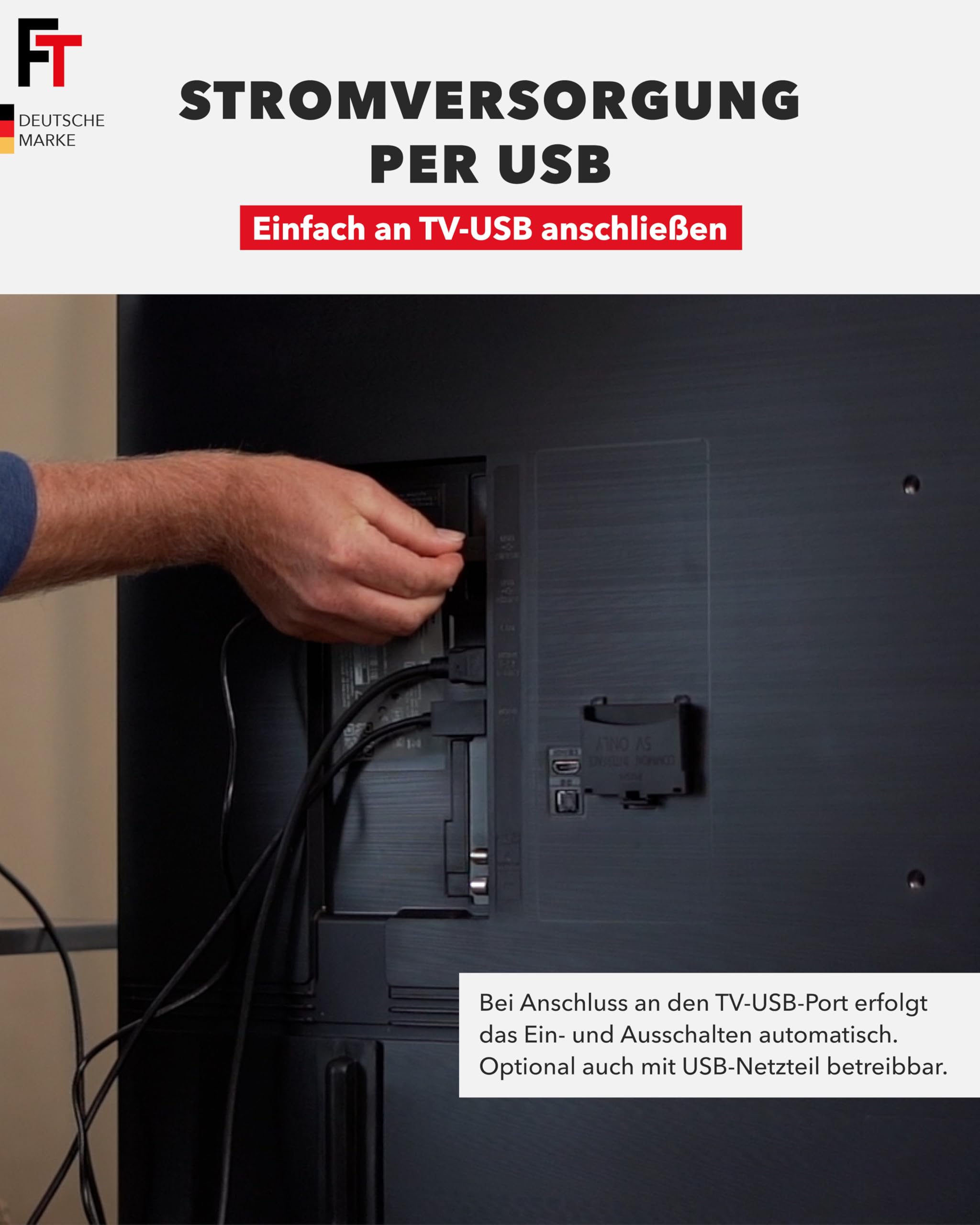 FeinTech HDMI ARC Audio Extractor Adapter für TV mit Lautstärke-Steuerung Cinch AUX Klinke 3.5mm