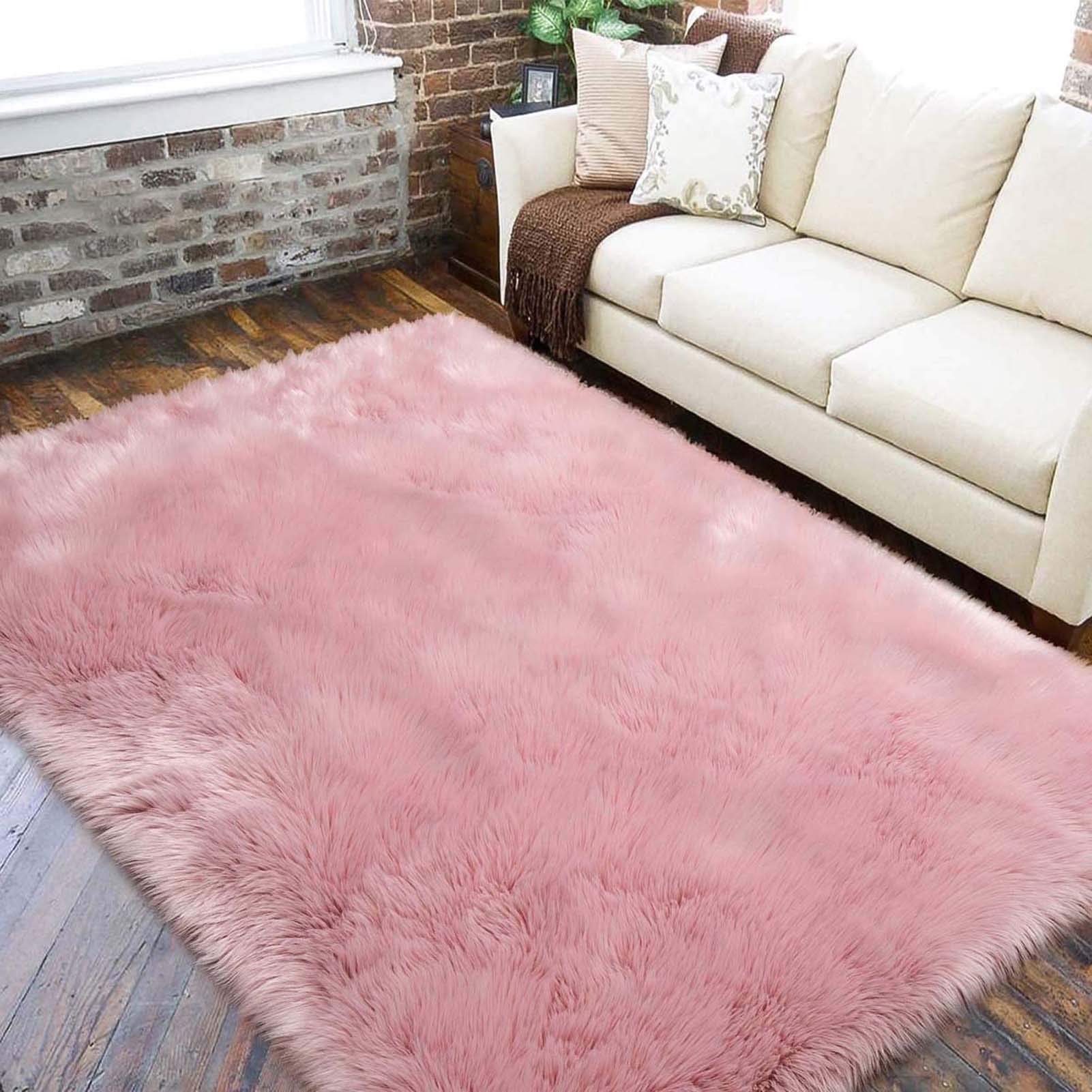 Dywan ze sztucznej owczej skóry 70x180 cm Luksusowy puszysty dywan ze sztucznego futra Prostokątny dywan na sofę do salonu, pokoju w akademiku, wystrój domu Antypoślizgowy