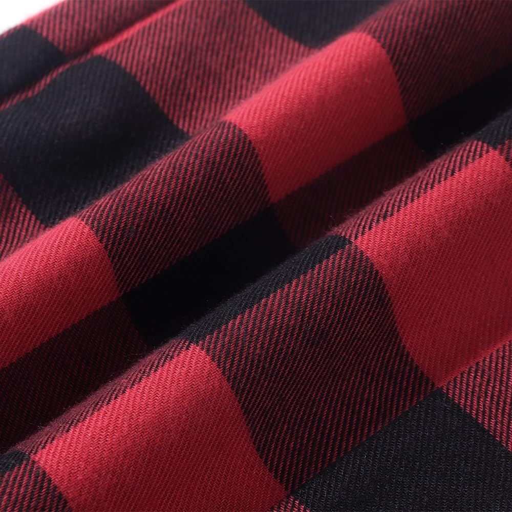 Spring&Gege Boys and Men Soft Flannel Pajamas Pants Plaid PJ Pants Lounge Long Bottoms - Image 6