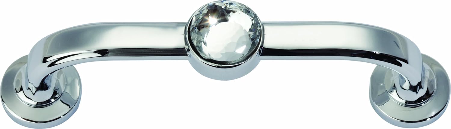 Atlas Homewares 344-CH Legacy Crystal Polished Chrome 3.7-Inch Bracelet Pull