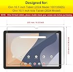 2-Pack Screen Protector for Onn 10.1 Inch Tablet 2024 Model (100135925) | Tempered Glass 9H Hardness, Anti-Scratch, Bubble-Free Installation, HD Clear