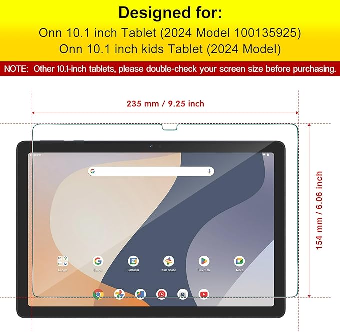 Protector de Pantalla para Onn 10.1 Pulgadas 2024 2 Pack miniatura 2