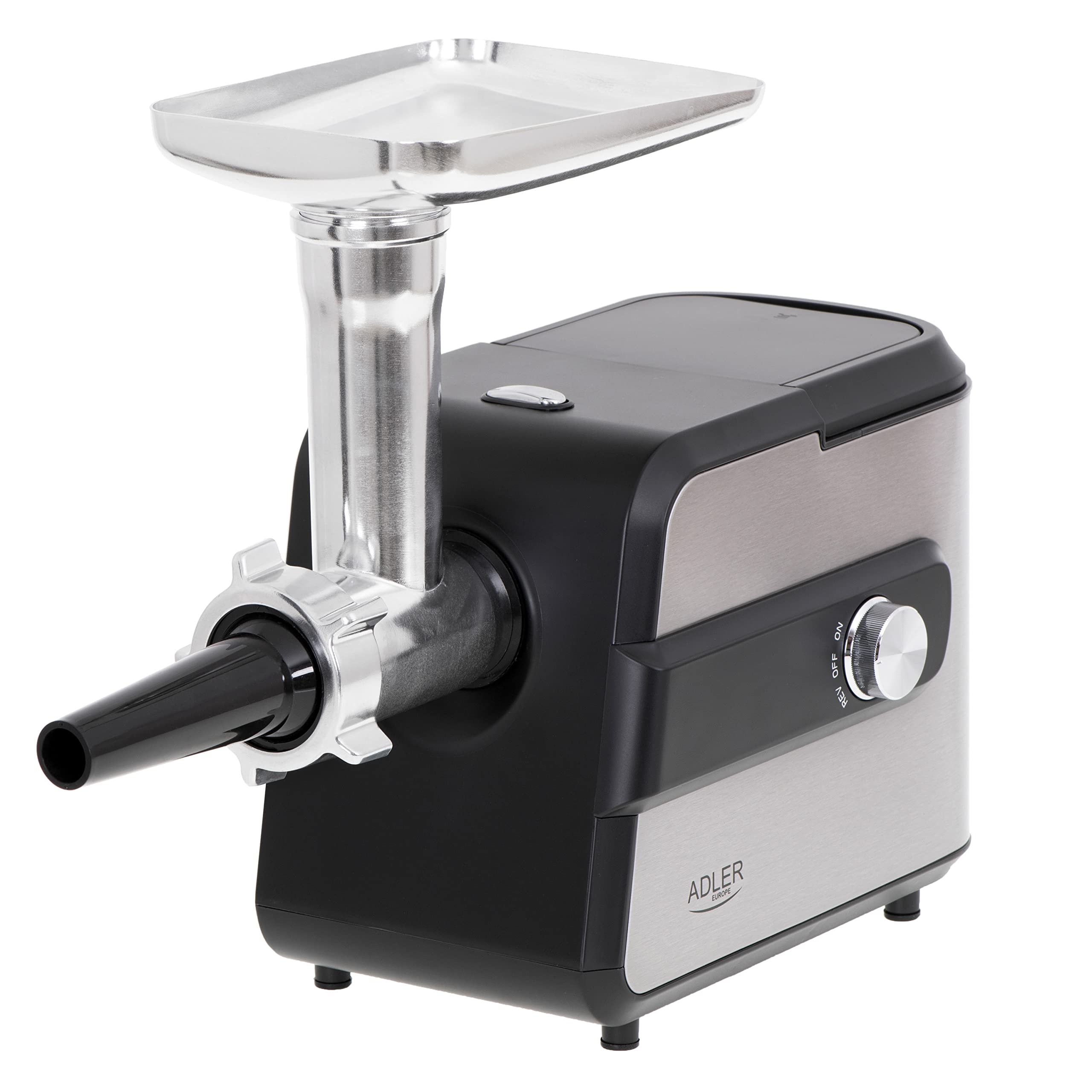 Adler AD 4813 - Picadora de carne nº 5 con rebanadora, 2000 W, máquina picadora de carne picada con carcasa de acero inoxidable, para carne y verduras