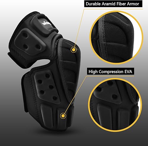 Miniatura 3 de Webetop Rodilleras de motocicleta para adultos, resistentes al impacto, flexible, transpirable, ajustable, fibra de aramida + EVA motocross MTB