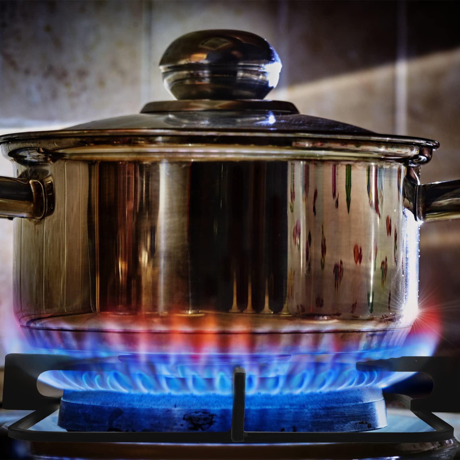 Cabilock Ring de Soporte de Wok de Hierro Fundido Universal Antideslizante de Gas Anillo Reductor Fundición de Hierro Fundido Estufa de Estufa de Gas Accesorios para Cocina Wok