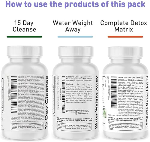 Miniatura 7 de Paquete de 3 unidades de limpieza desintoxicante | Limpiador de colon + pastillas para pérdida de agua con diente de león + desintoxicación de