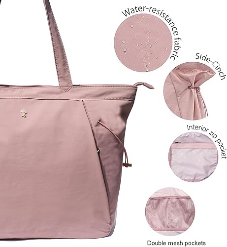 Miniatura 2 de ESVAN Bolsa de yoga para mujer, bolsas de hombro con cordón para oficina, entrenamiento, viajes, transporte, pilates, gimnasio y playa