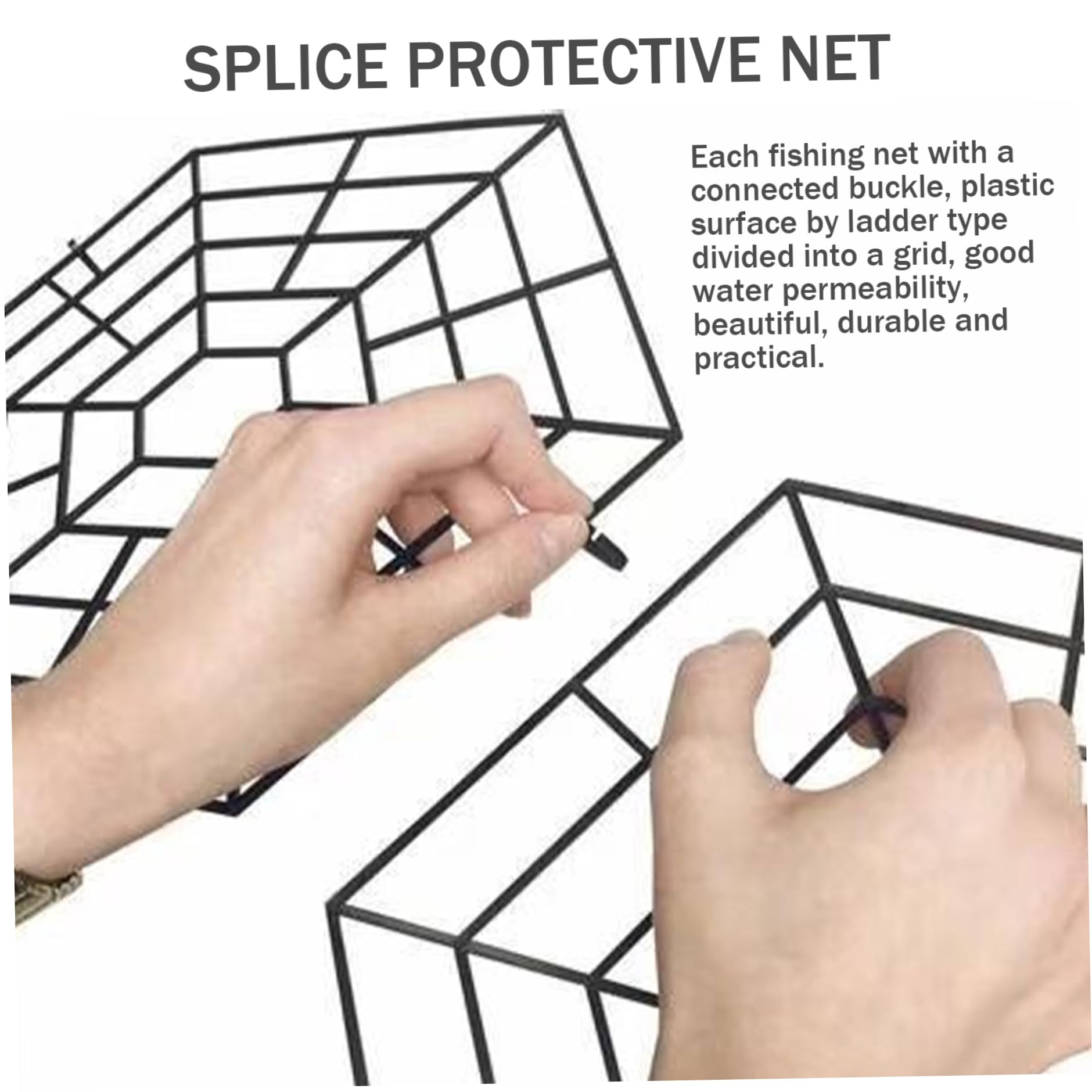Netting de estanques, 20 piezas/set Hexagonal Pond Guard Cover Cover, Nylon Pond Net, accesorios de estanques protectores para cuervos resistentes a las garzas, cubiertas de estanques para estanques